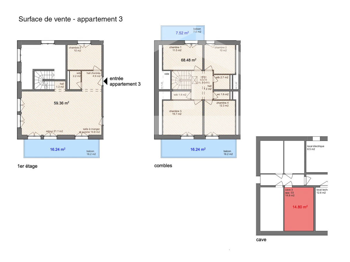 Appartement 3 plans