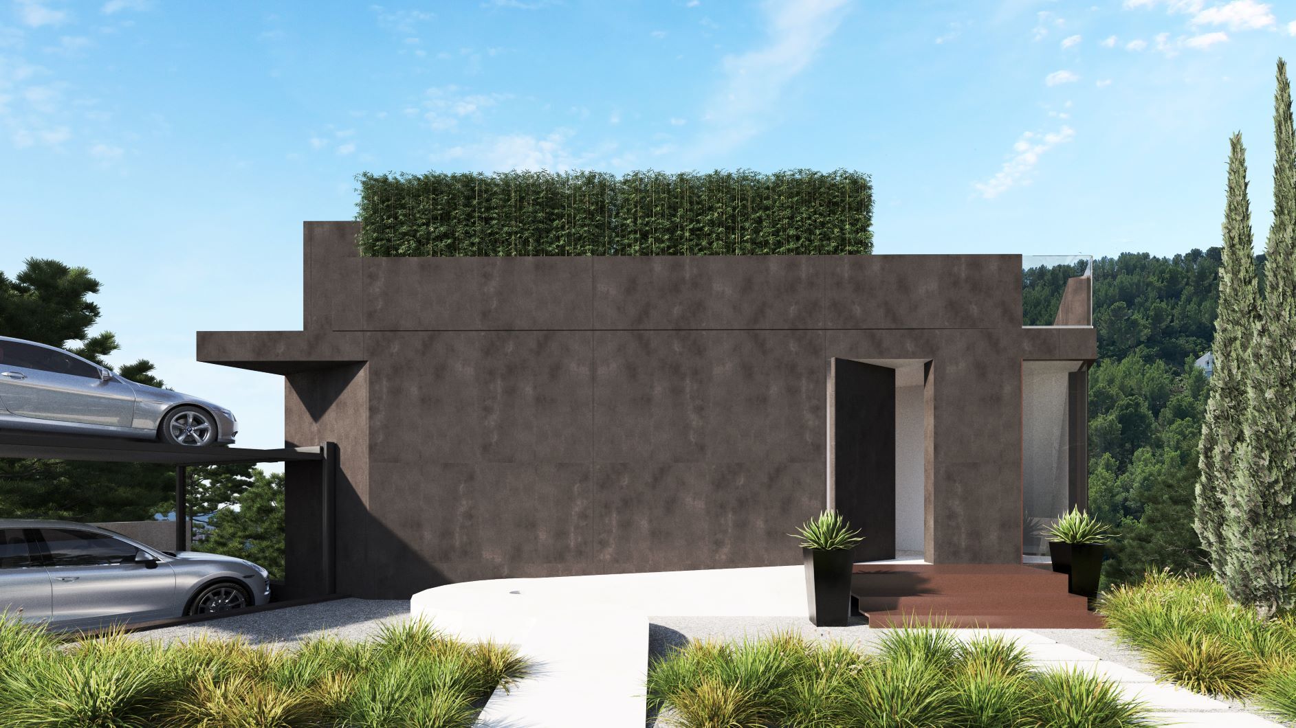 Autoaufzug und Eingangsbereich