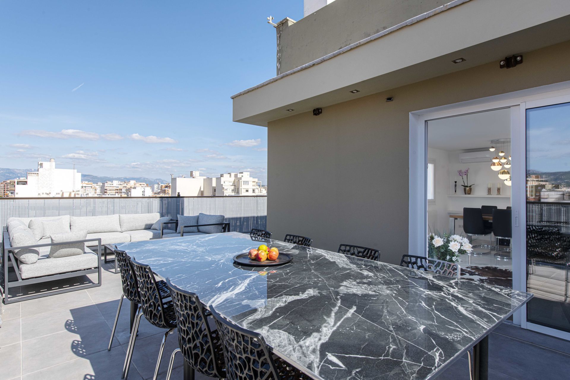 Westseite der Dachterrasse