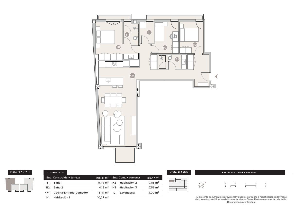 Grundriss 4 Etage, Wohnung 22