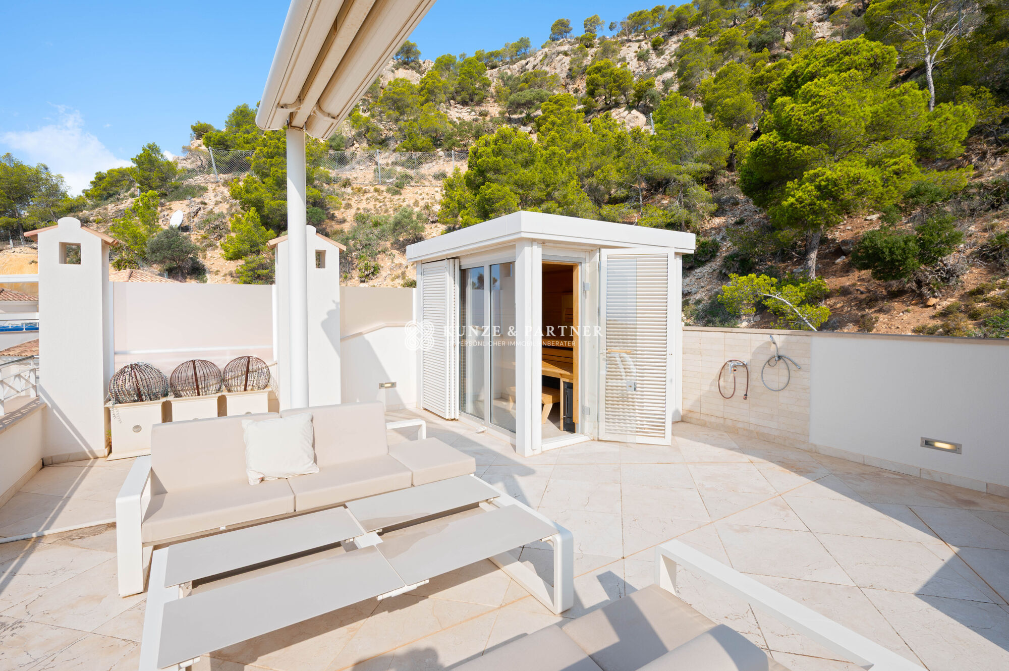 Dachterrasse mit Sauna