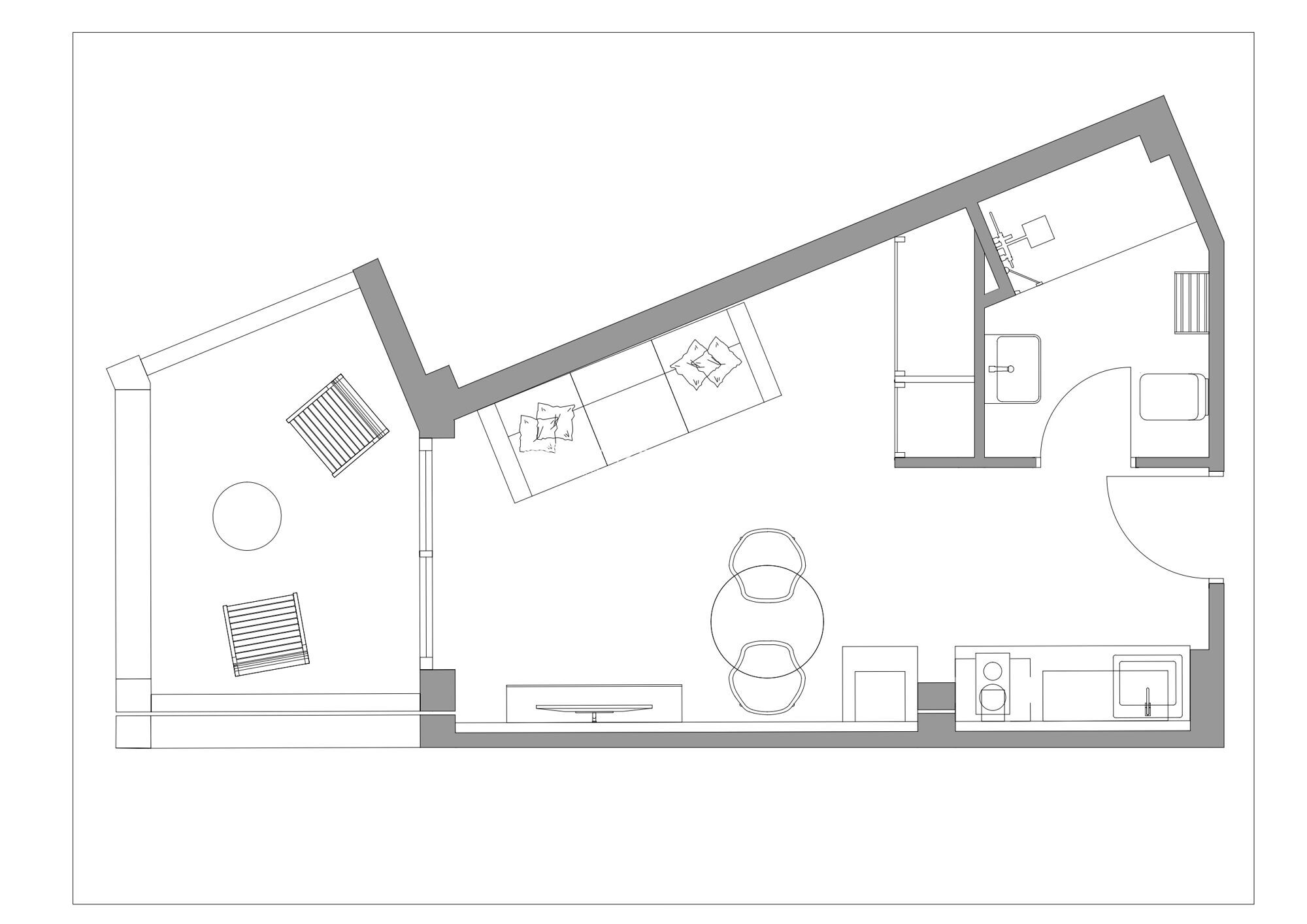 AROSA Eckstudio Grundriss