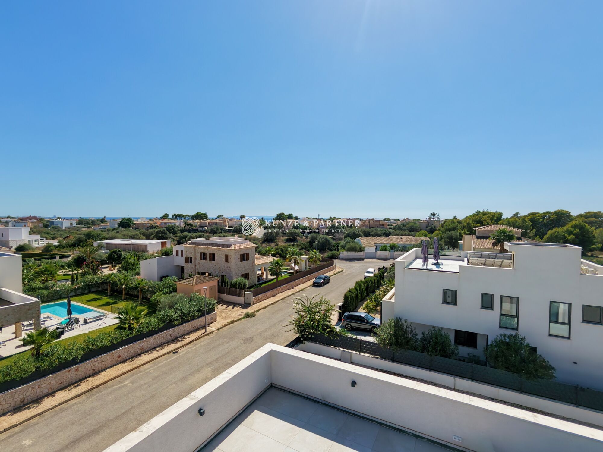 Blick von der Dachterrasse