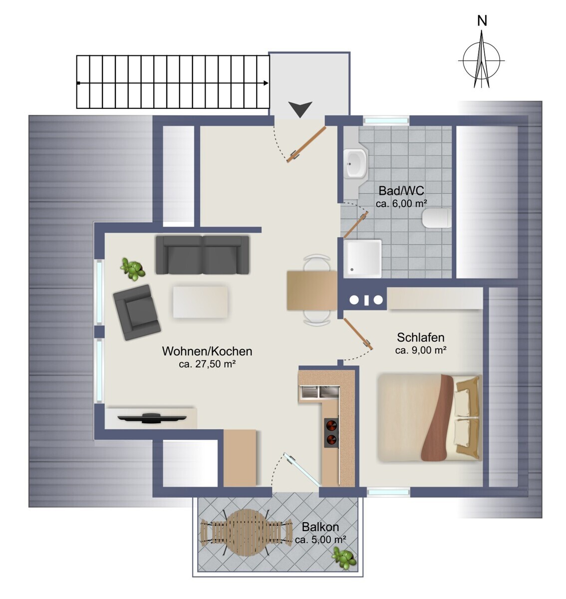 Grundriss-Skizze Zweifamilienhaus DG