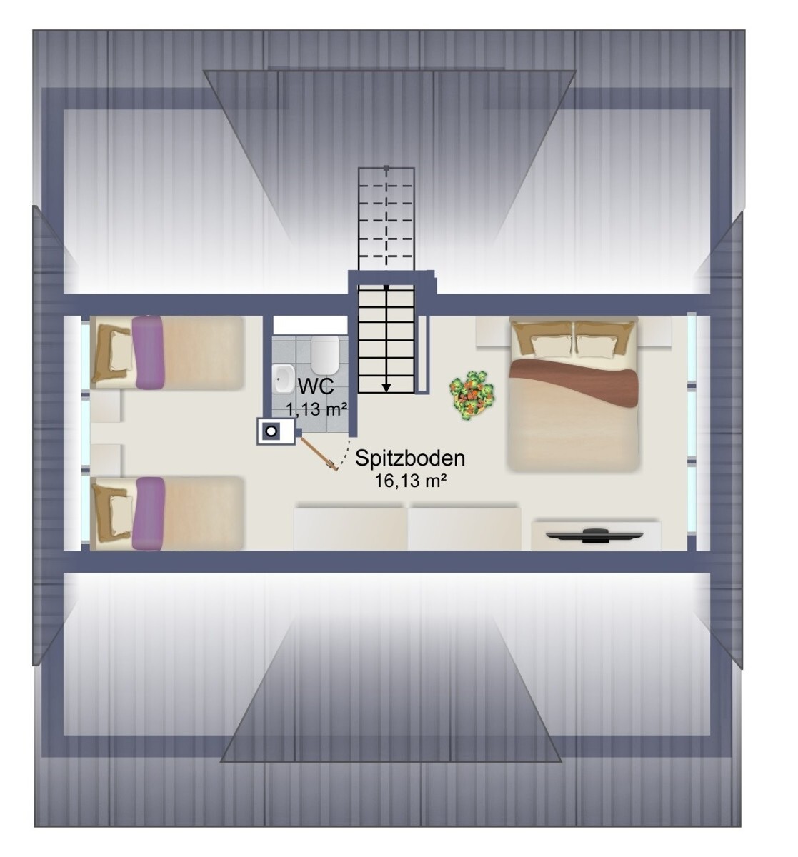 Grundriss-Skizze Spitzboden