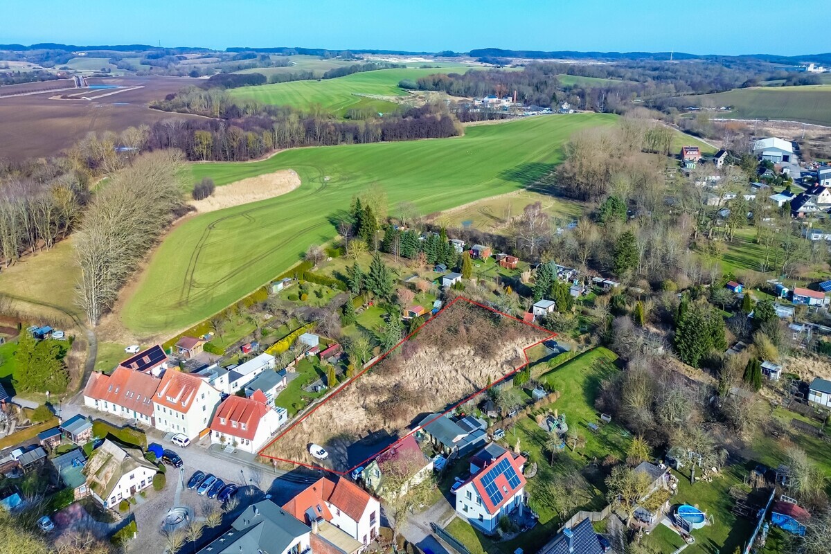 Luftbildaufnahme - ungefährer Grundstücksverlauf