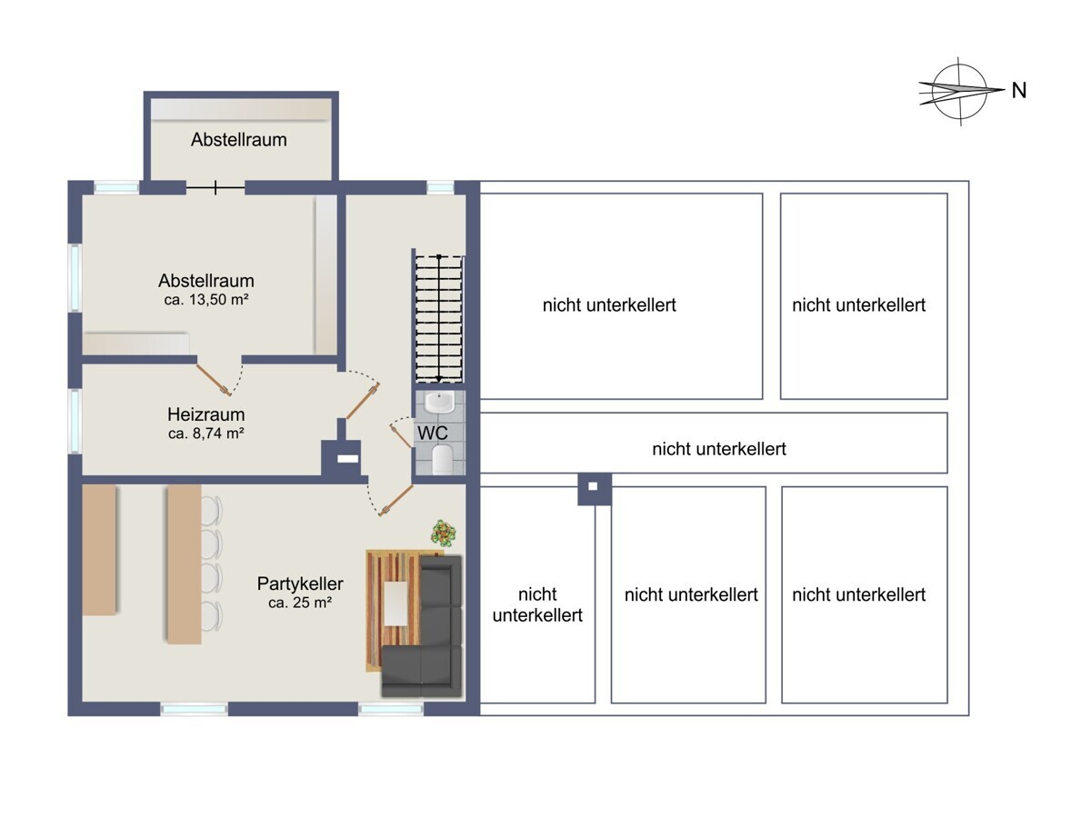 Grundriss-Skizze Untergeschoss