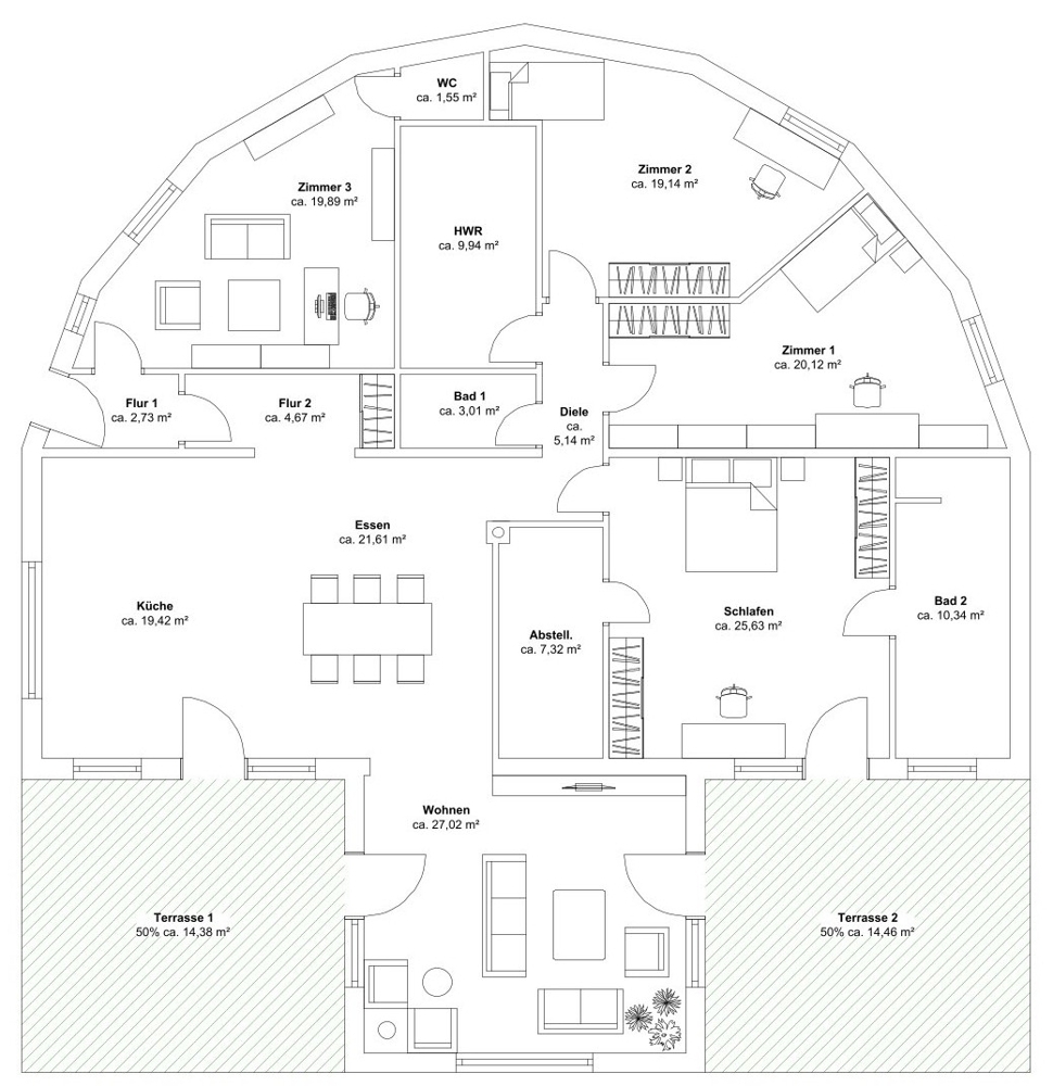 Grundriss Testorfer Straße 25 in Schadeland - Erdgeschoss