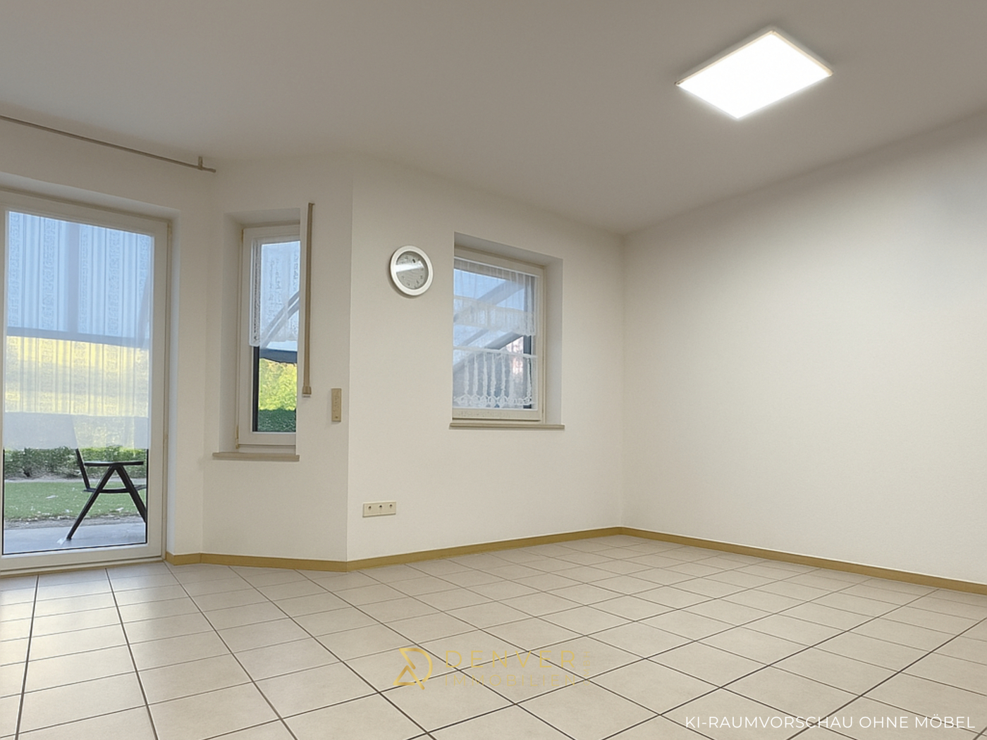 Haupthaus: Wohn- und Esszimmer KI ohne Möbel