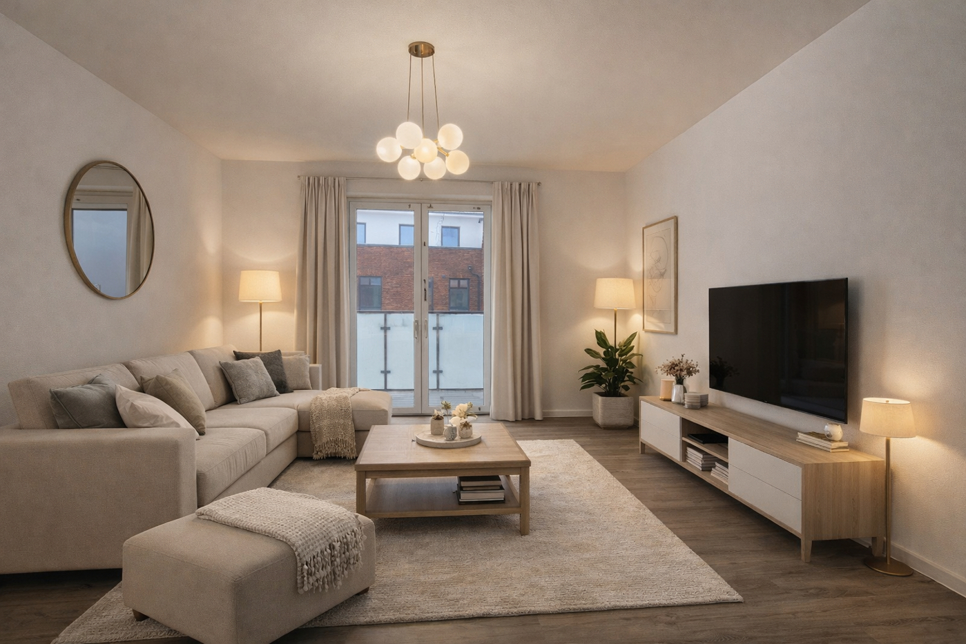 Beispiel Wohnzimmer (KI) - Terrasse 