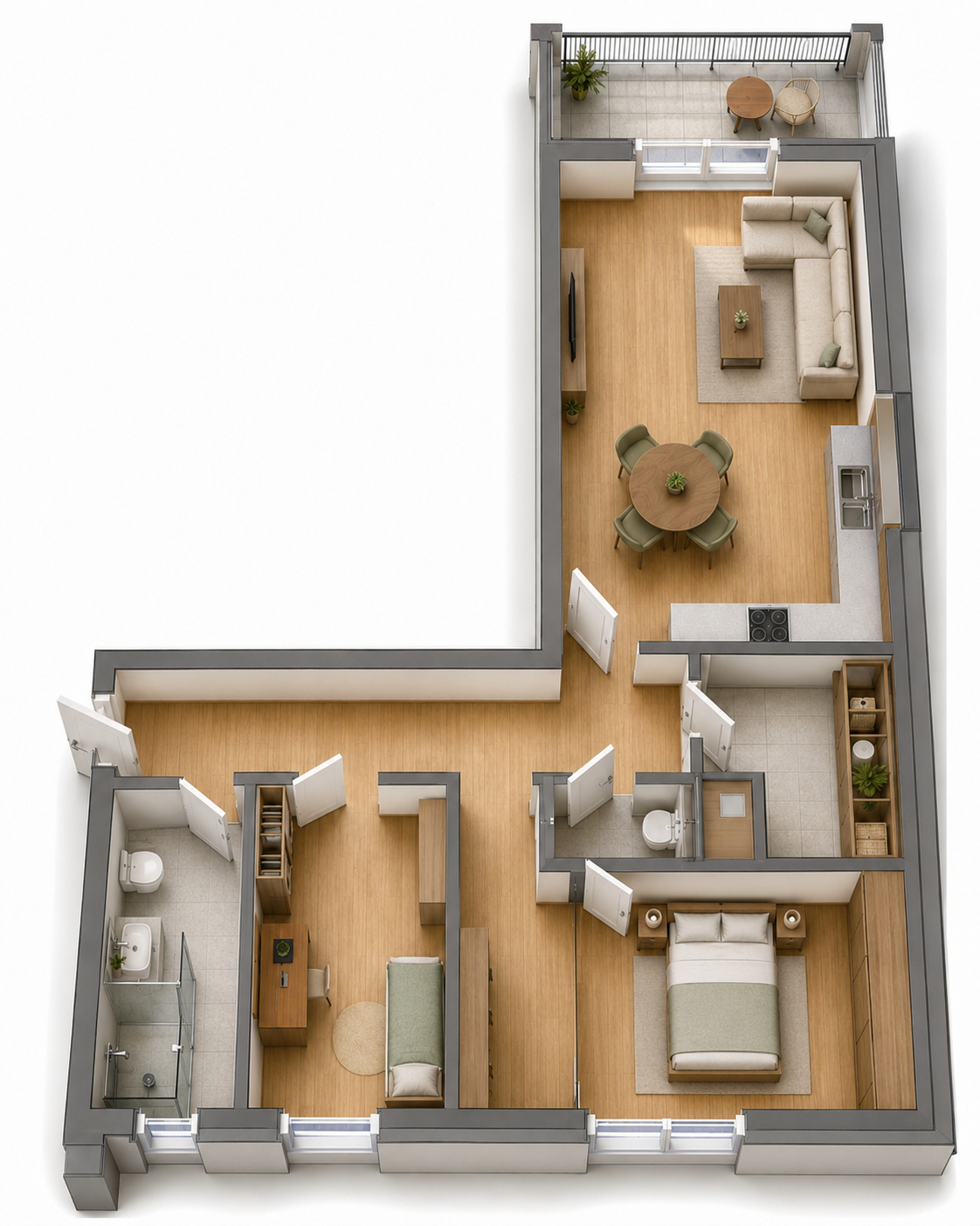 3D Grundriss (mit Abweichungen)