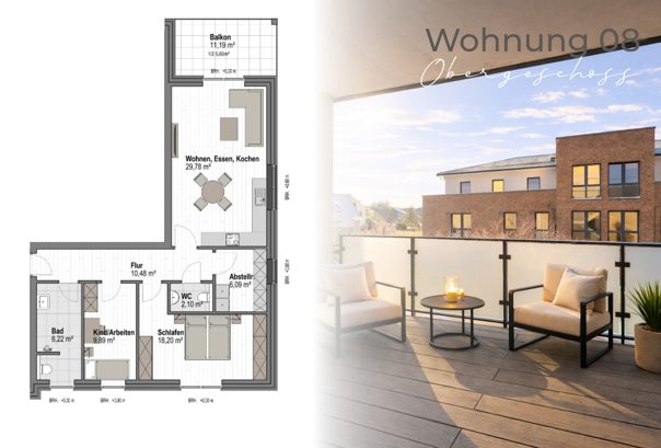 KFW-40 - Erstbezug - 3-zimmerwohnung