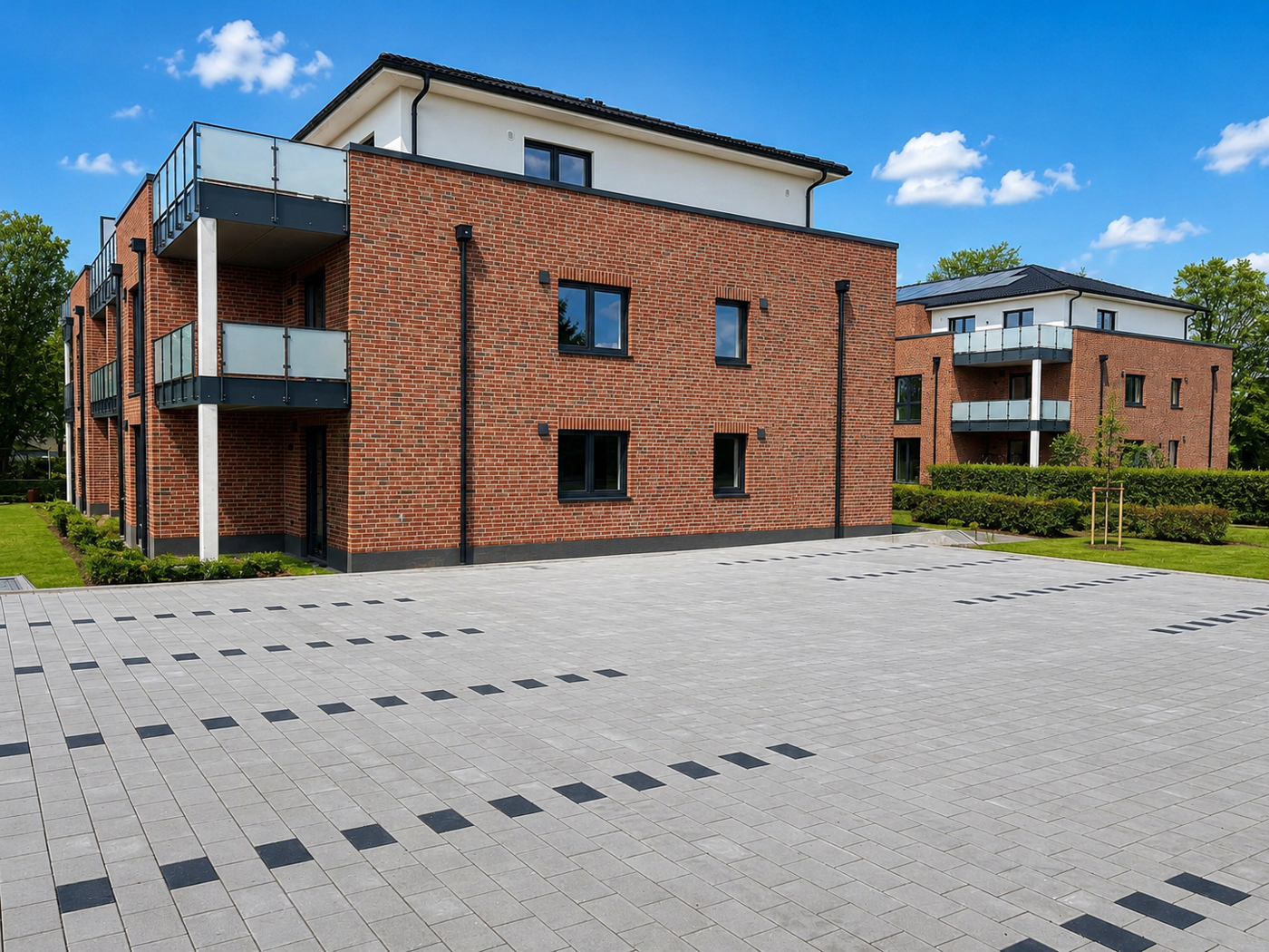Parkplatz und Ansicht Haus 3