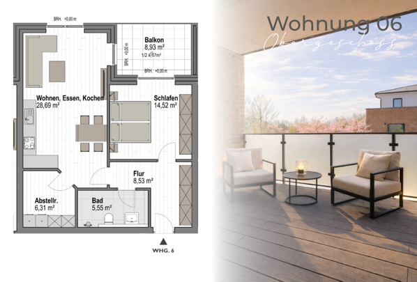 2-Zimmer Obergeschoss WE 6 