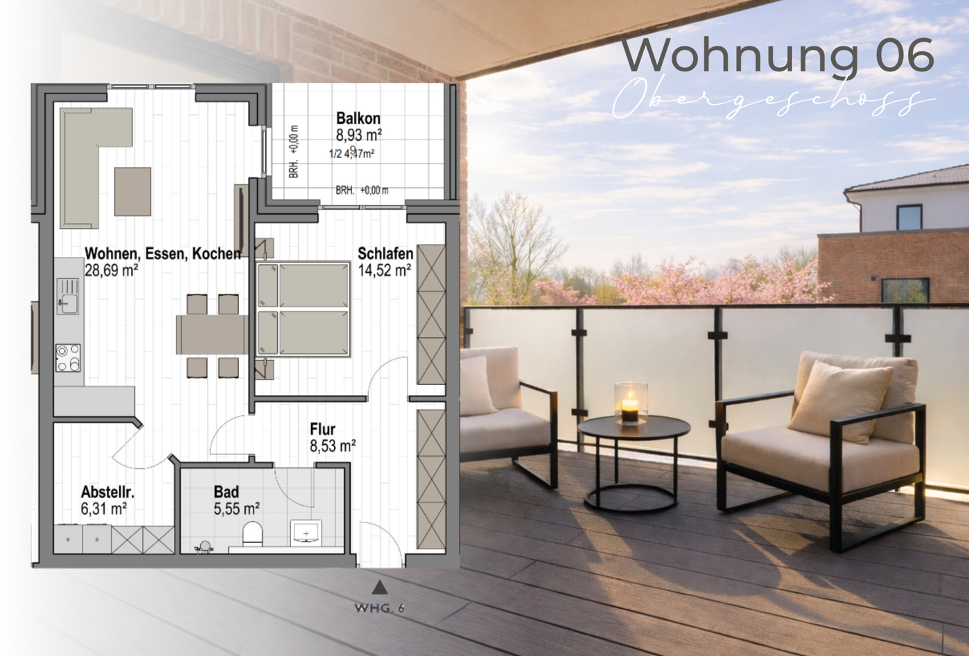 Kapitalanlage in Lemförde: 2-Zimmer-Obergeschosswohnung mit Balkon und KfW-40-Förderung