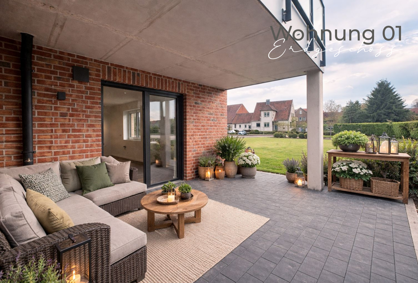 Beispiel Süd-West Terrasse WE1