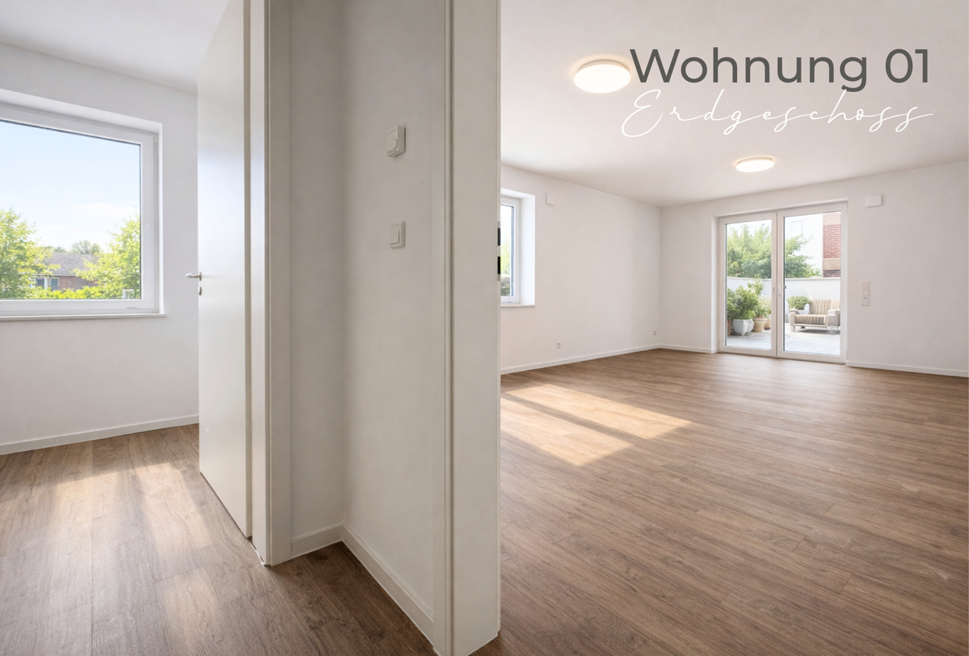 HWR und Wohnküche mit Terrasse