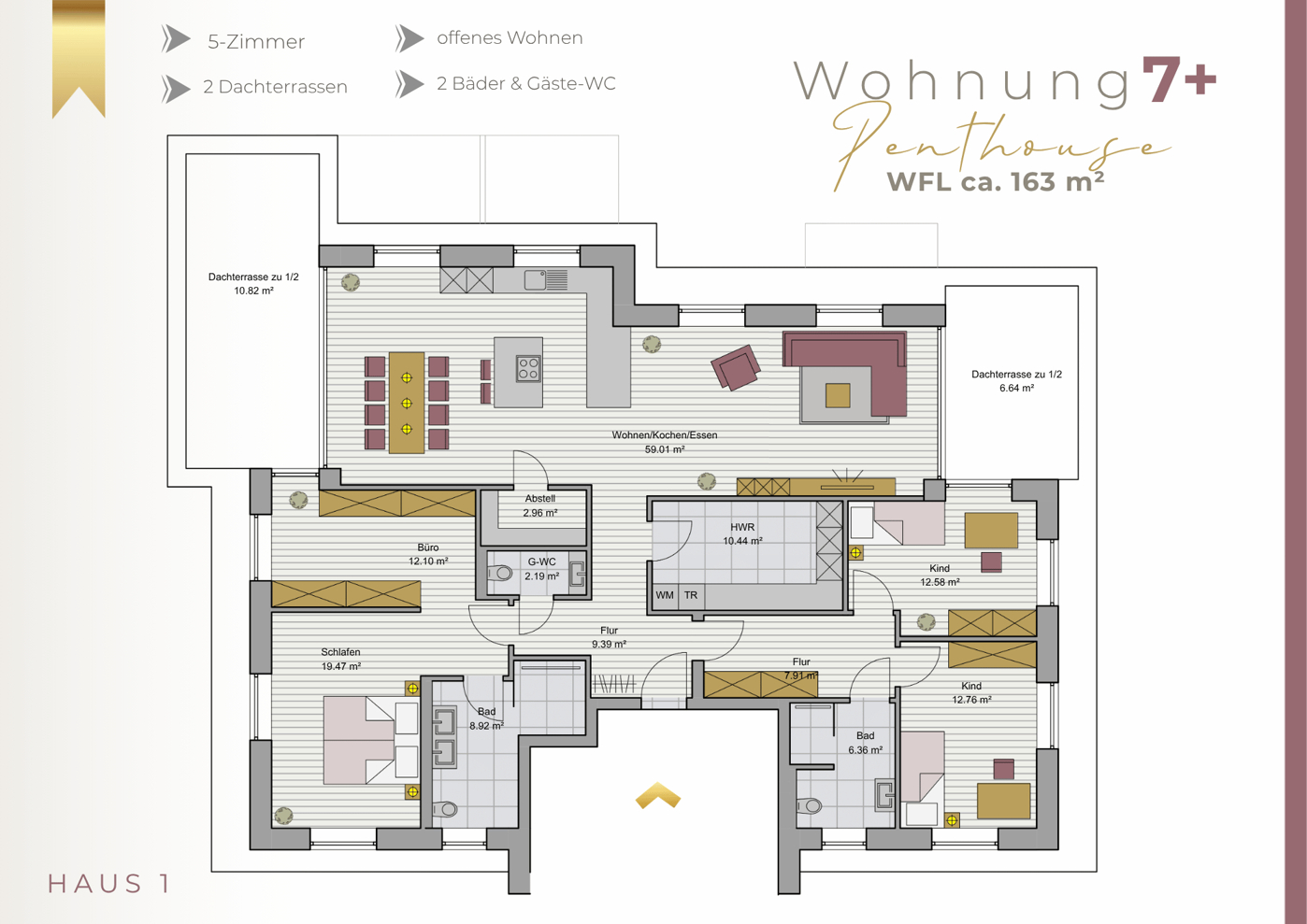 Wohnung 7+ - Ihr XL Penthouse über den Dächern