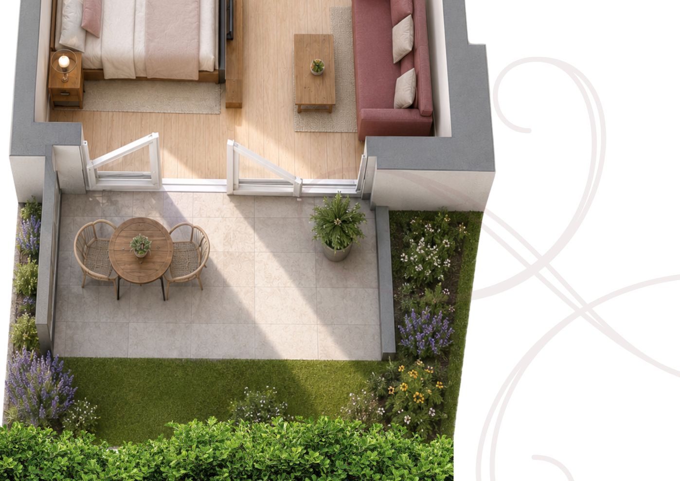 Wohnung 19 mit Terrasse & Garten 