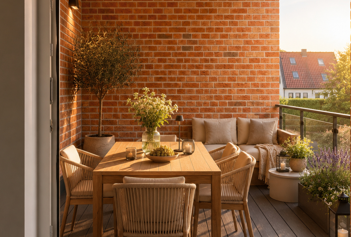 Balkon mit West-Ausrichtung