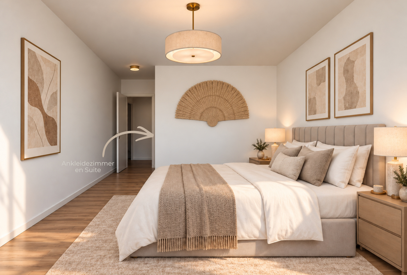 Schlafzimmer mit angrenzender Ankleide 