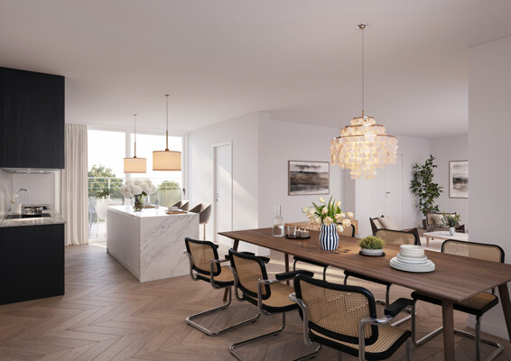 Beispiel offener Küchen-Essbereich nach einer Modernisierung