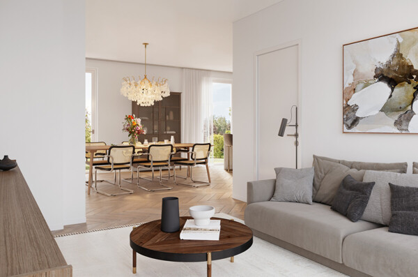 Wohnbeispiel Blick aus dem Wohnbereich 