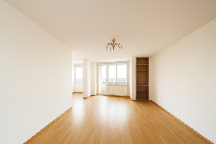 Wohnzimmer unmöbliert (KI-bearbeitet)