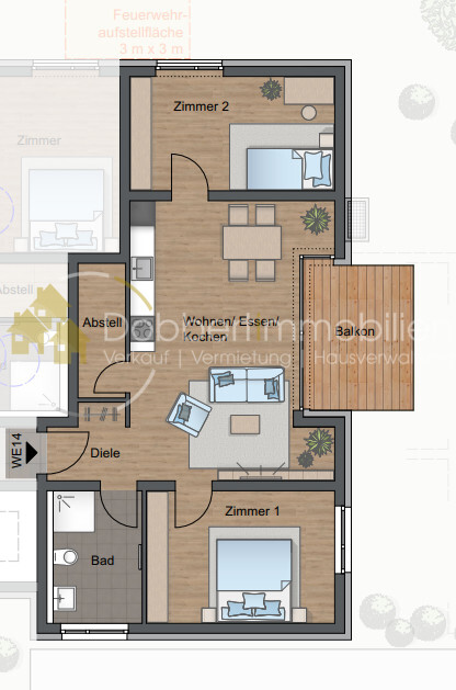 Grundriss WE 14 Haus B