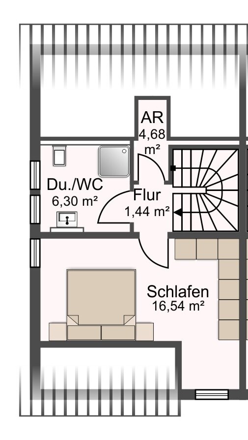 rechte Doppelhaushälte DG