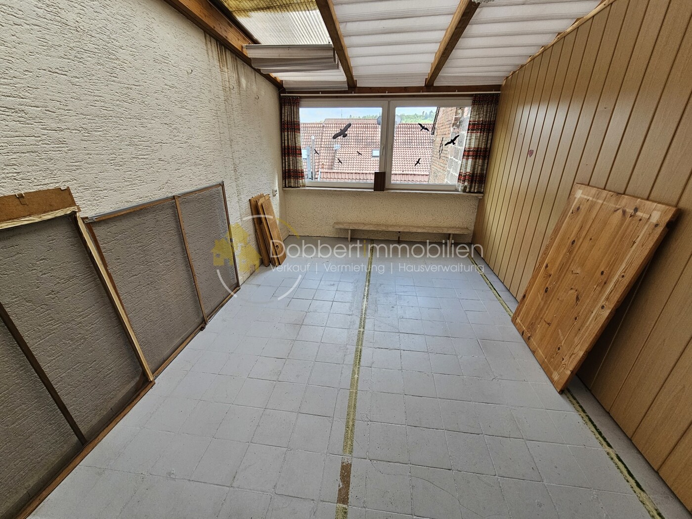 Verglaster Balkon