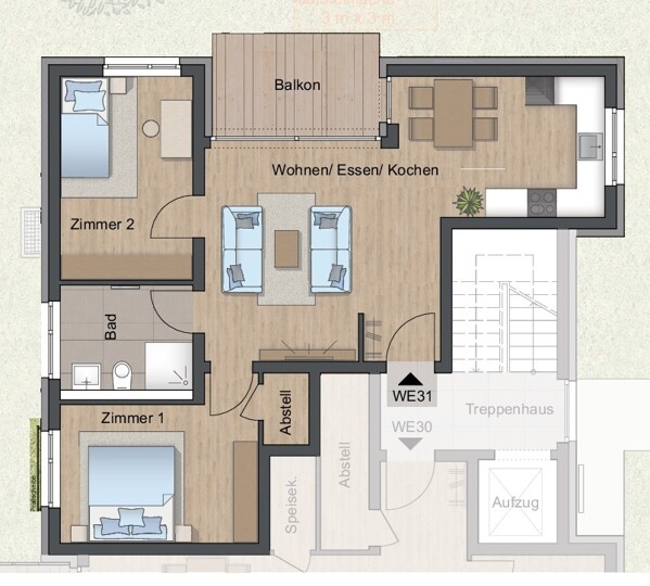 Grundriss Wohnung 31 Bild