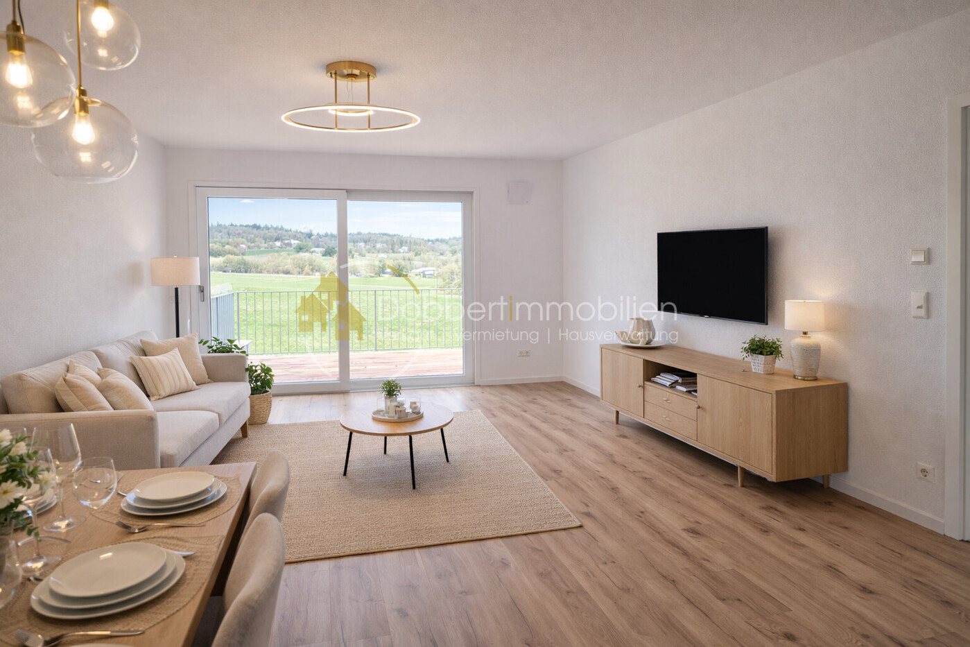 Visualisierung Wohn- und Esszimmer