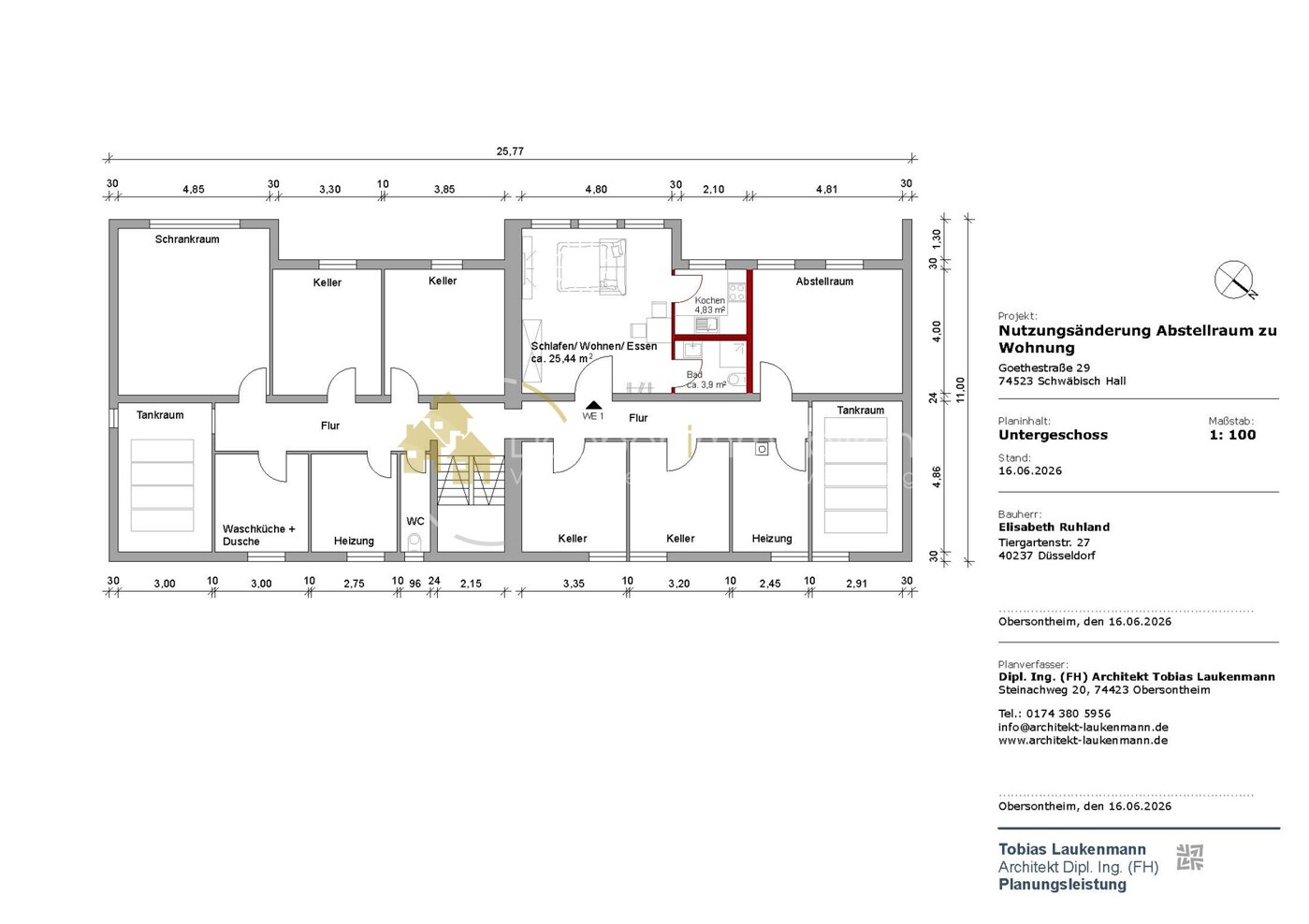 Grundriss UG Whg 1
