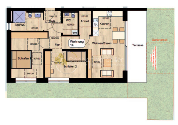 Grundriss Wohnung 14