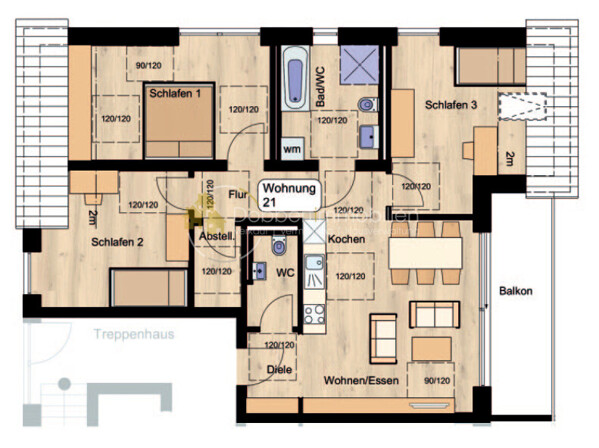 Grundriss Wohnung 21