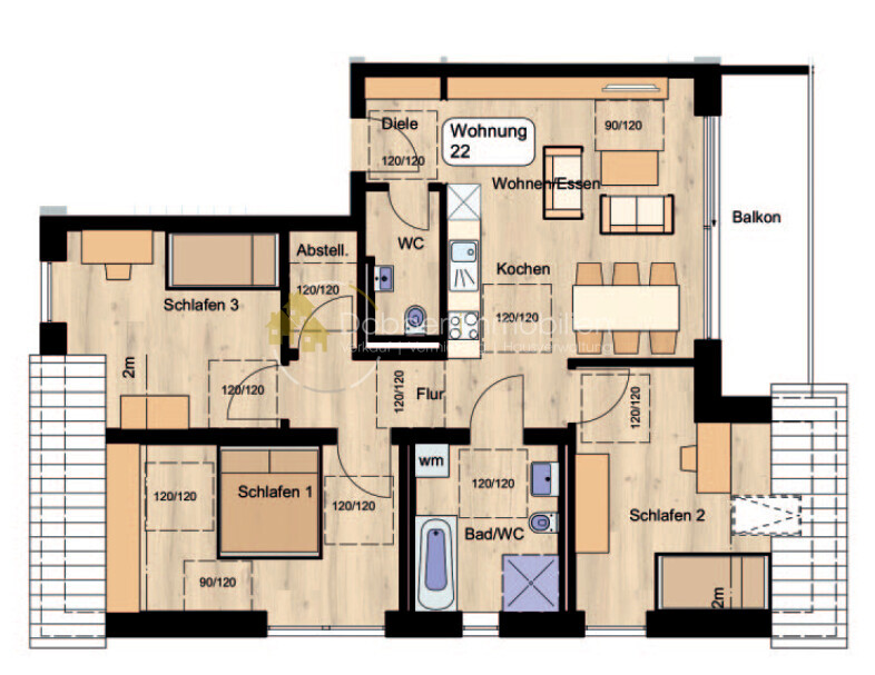Grundriss Wohnung 22