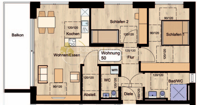 Grundriss Wohnung 50