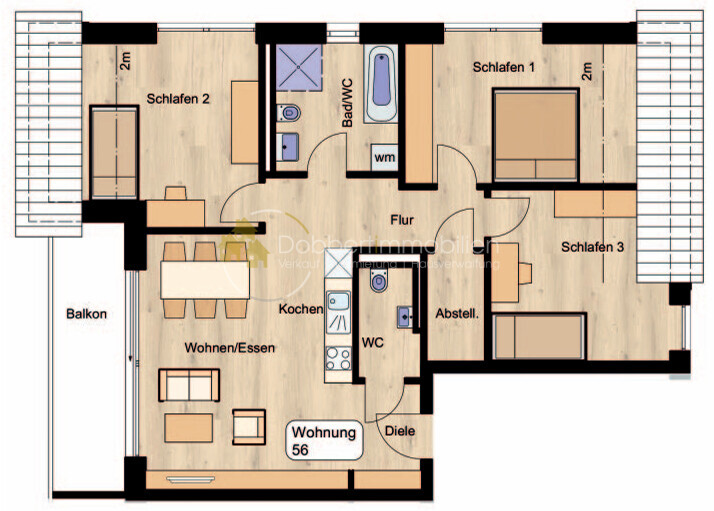 Grundriss Wohnung 56