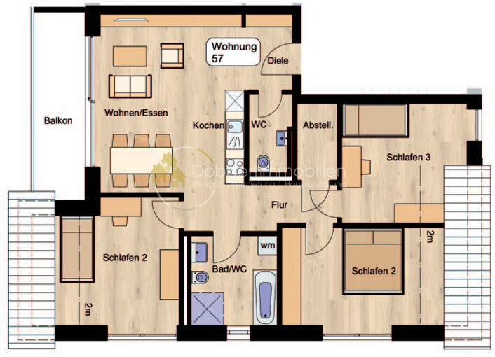 Grundriss Wohnung 57