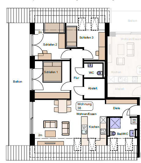 Grundriss WE 38