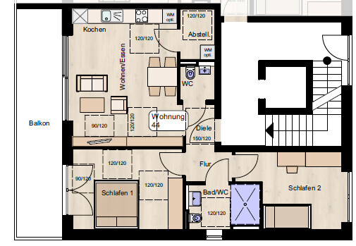 Grundriss WE 44