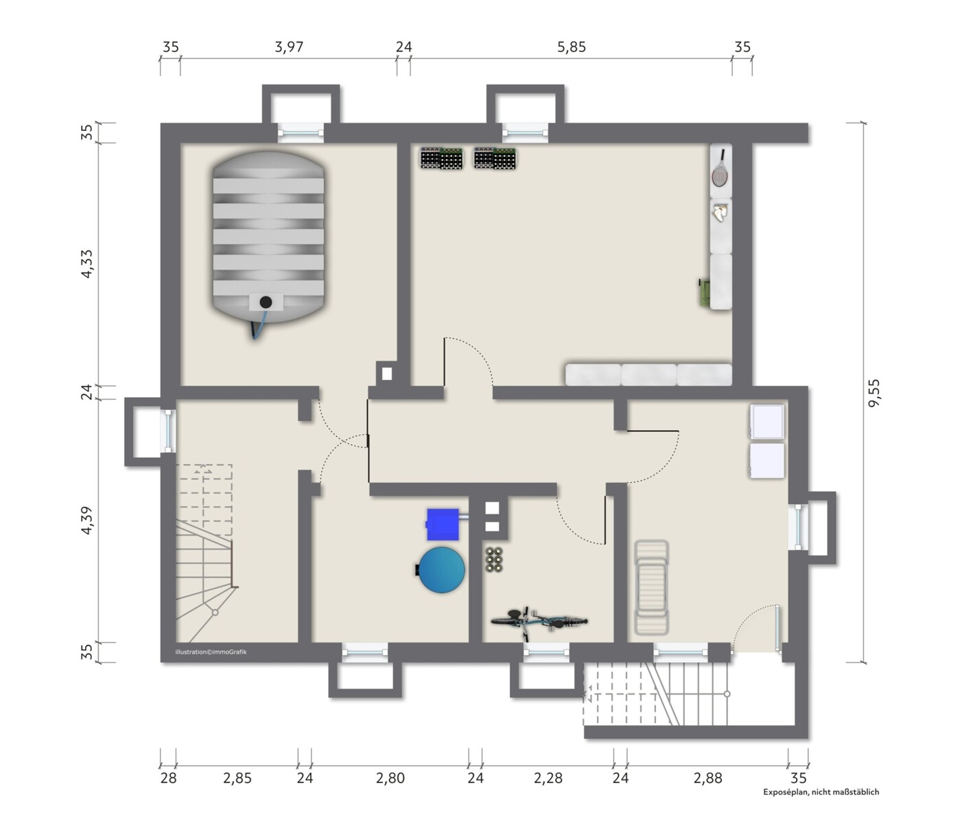 Grundrissskizze - KG