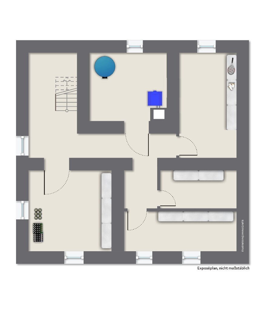 Grundrissskizze - KG