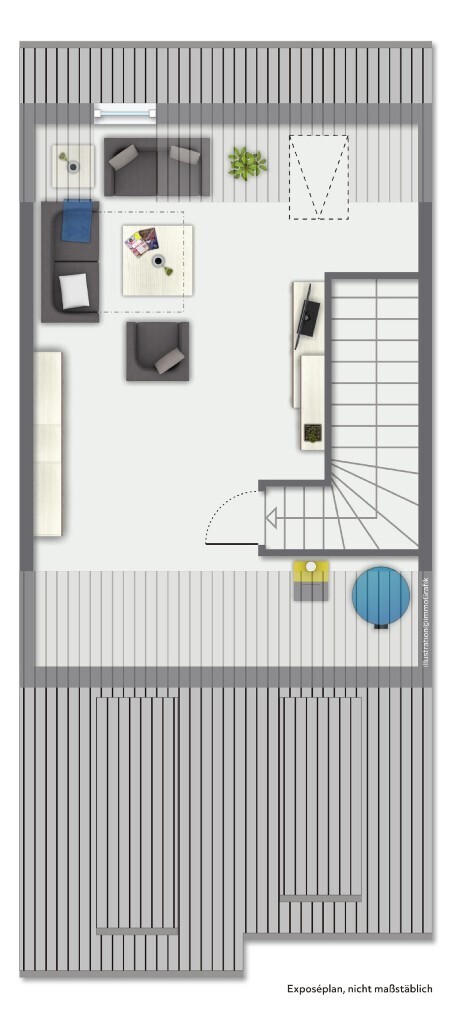Grundrissskizze - Dachstudio