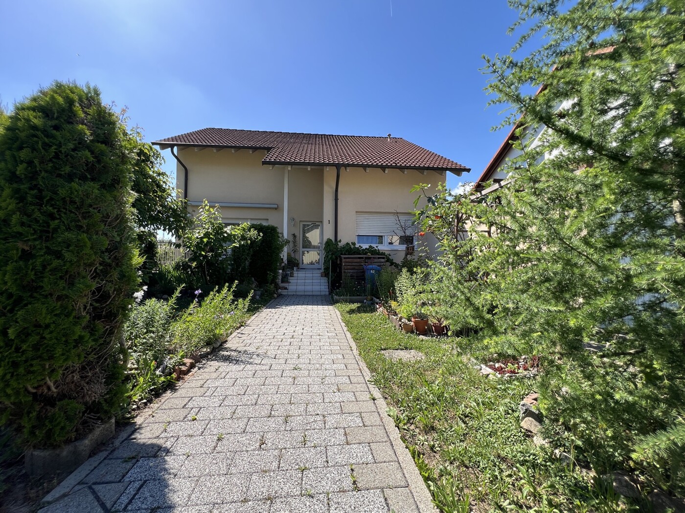 Blick zum Hauseingang