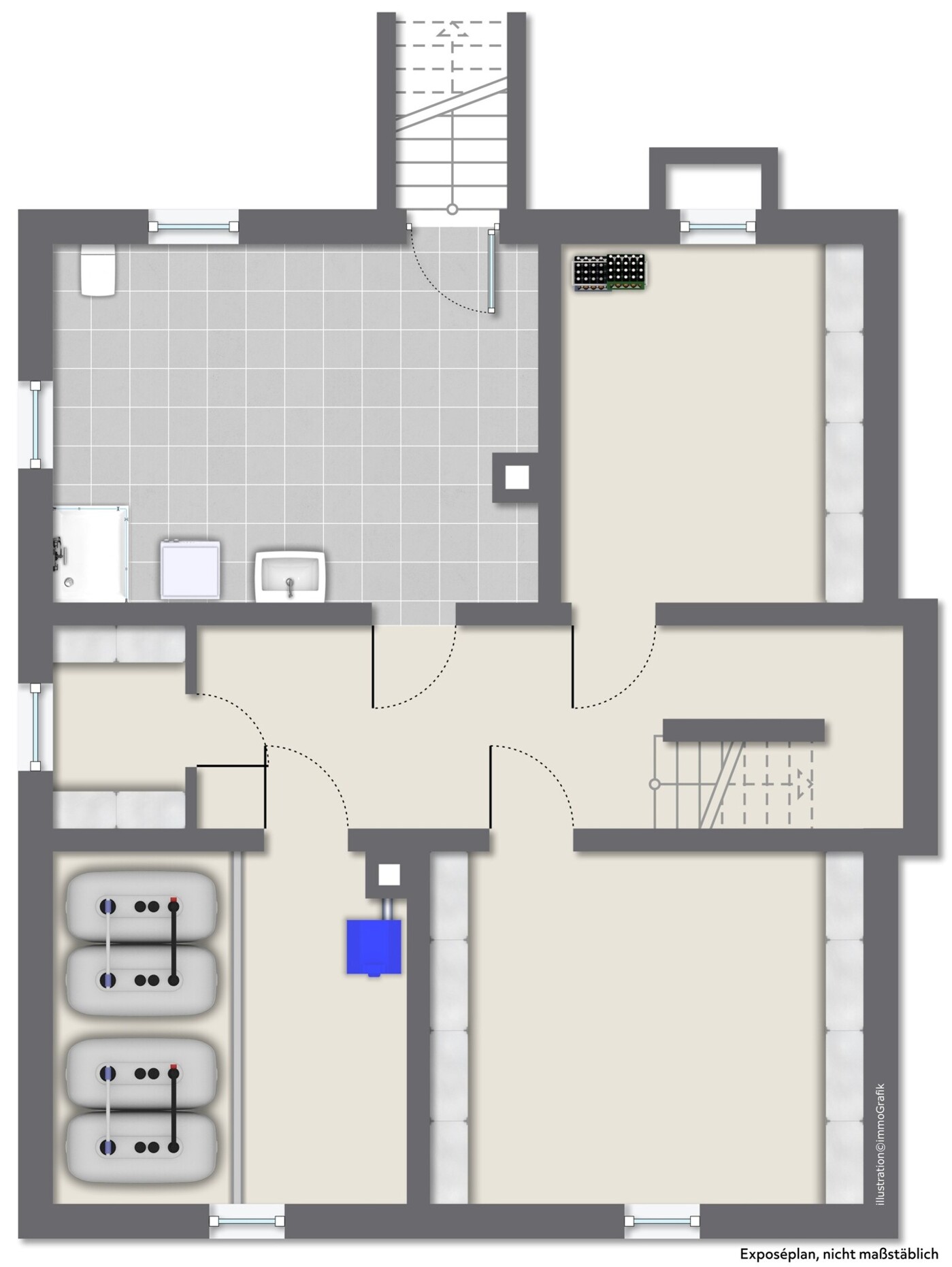 Grundrissskizze KG