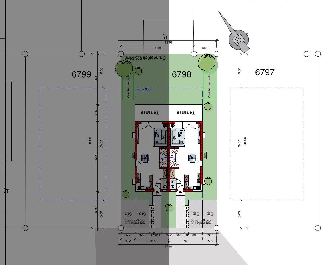 Grundriss (EG) mit Grundstück