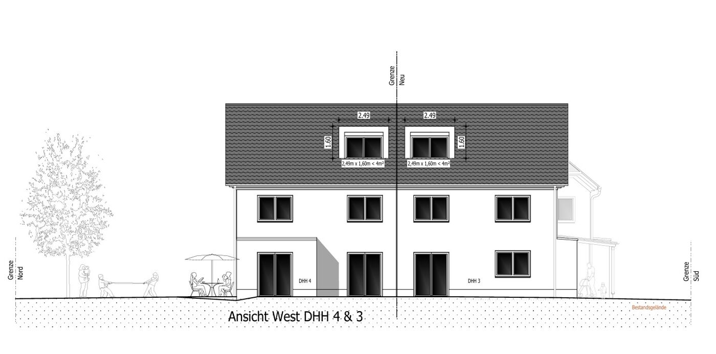 Ansicht West DHH 3+4