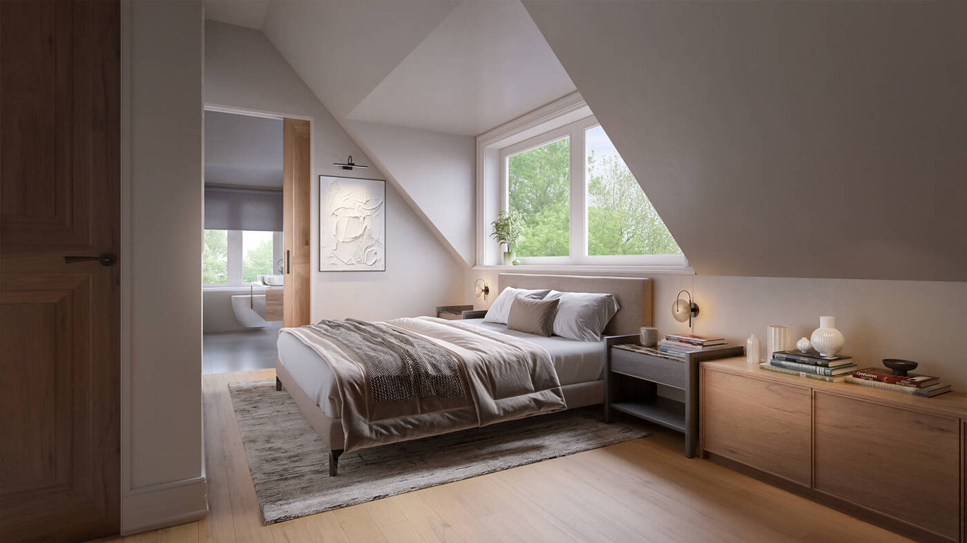 Schlafen im Dachgeschoss Visualisierung